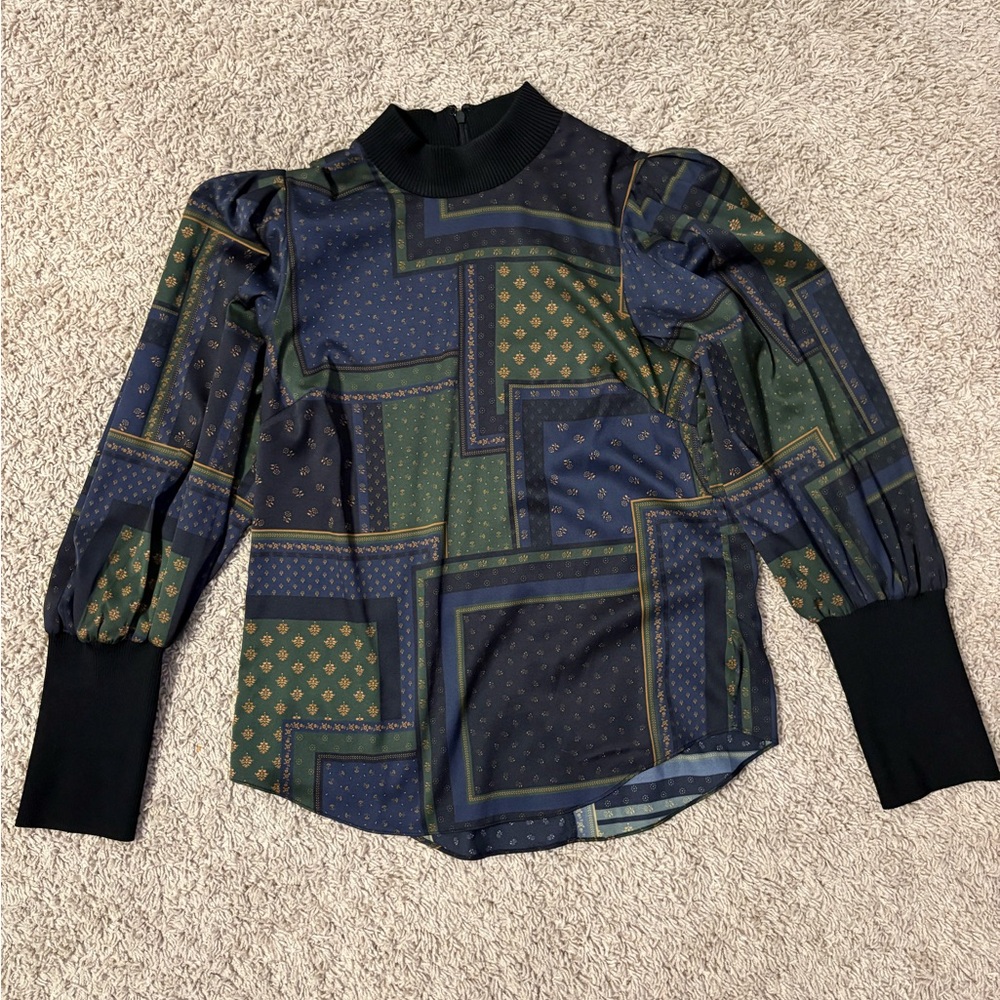 Veronica Beard Multicolor Geometric Blouse